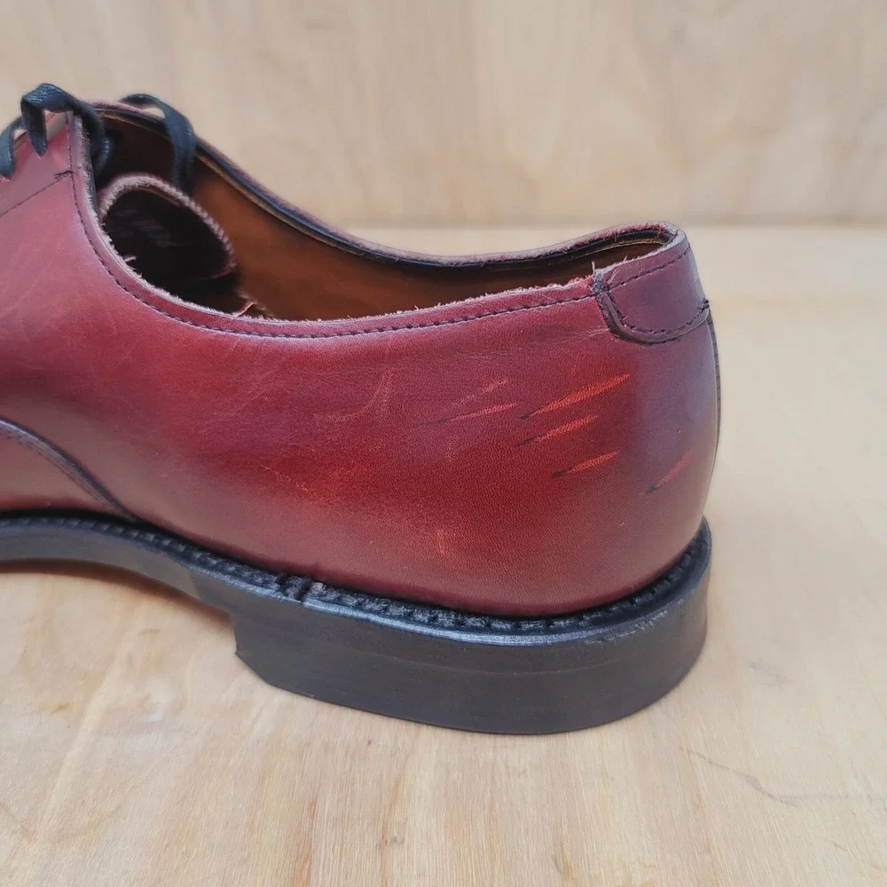Allen Edmonds Carlyle Dress Shoes Men's Sz 11 B plain toe dark chili Dress Shoes